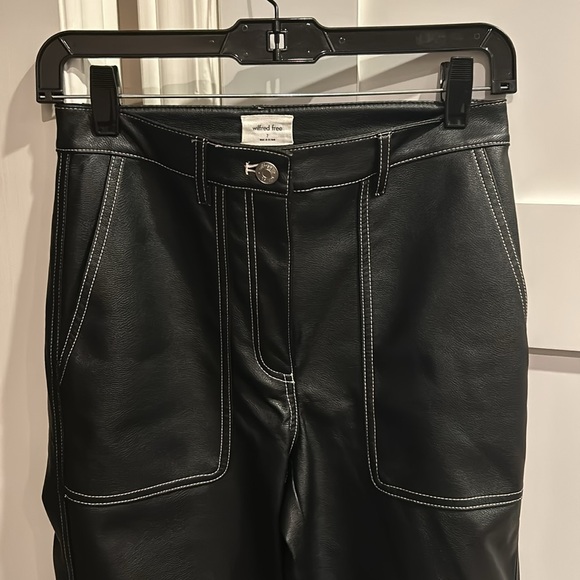 Aritzia Black/Birch Vegan Leather Lucy Pant - Picture 10 of 10